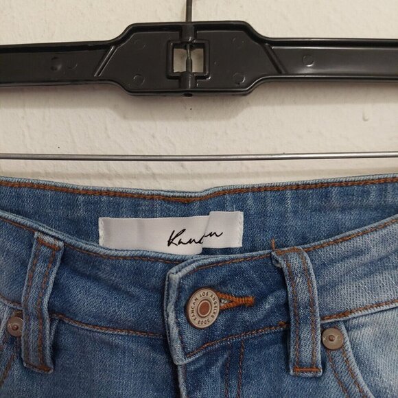 Kancan Caroline Blue Mid Rise Distressed Ankle Skinny Jeans Sz 5 / 26 Stretchy - Picture 6 of 12